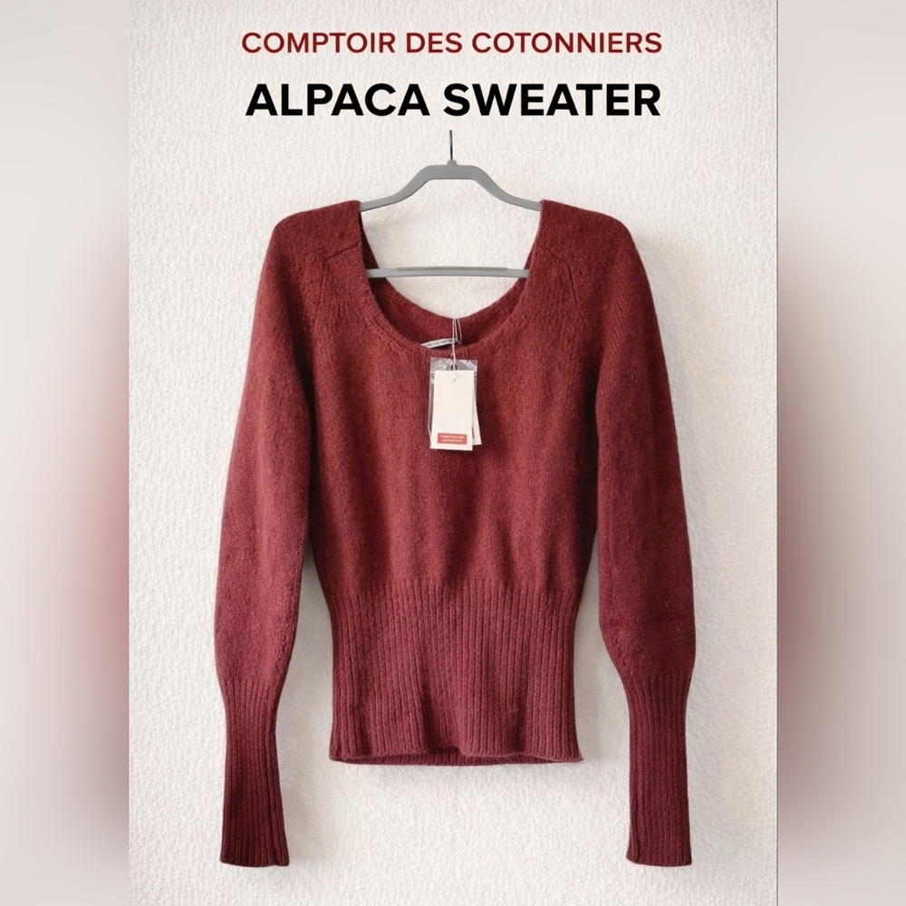 Women's Burgundy Alpaca Sweater